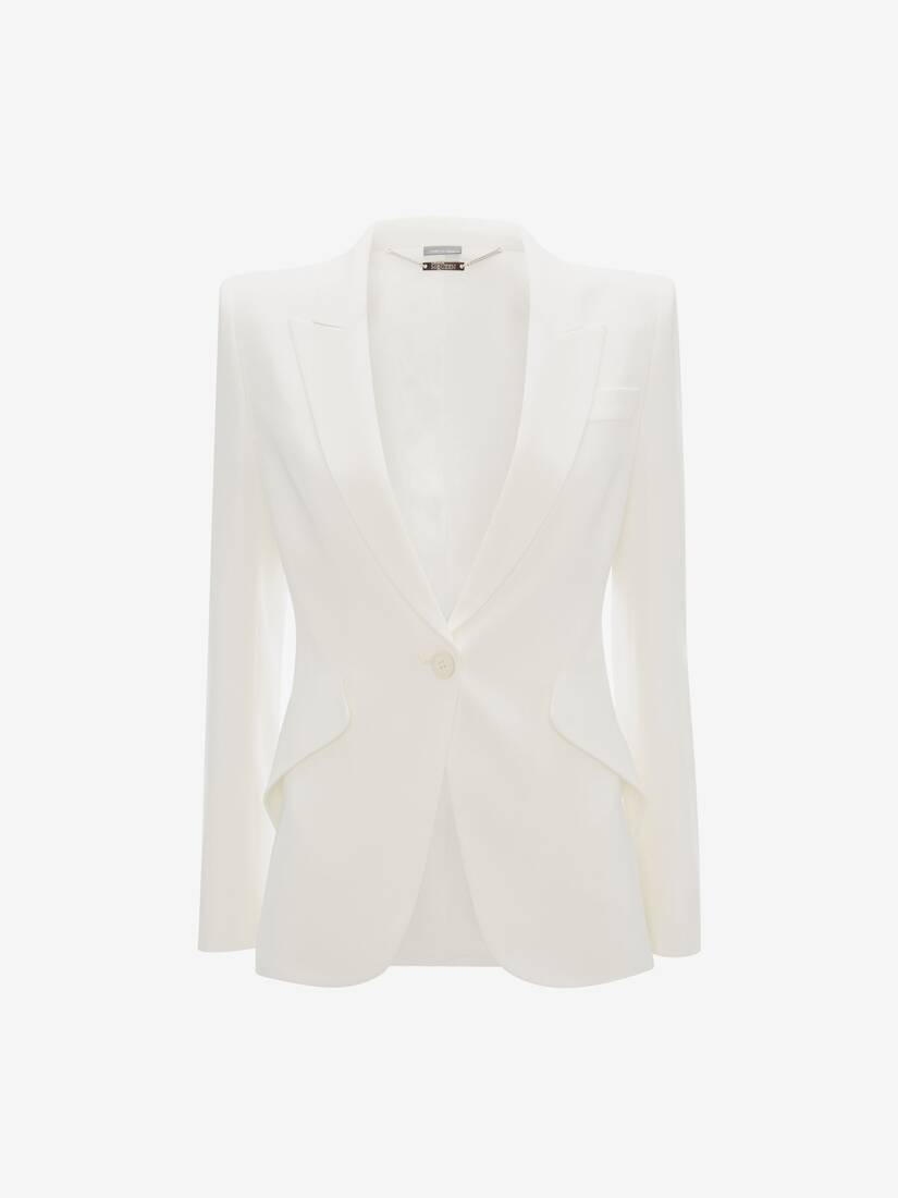 Chaquetas Alexander McQueen Leaf Crepe Mujer - Blancos - Mexico 672-ZKDWNF